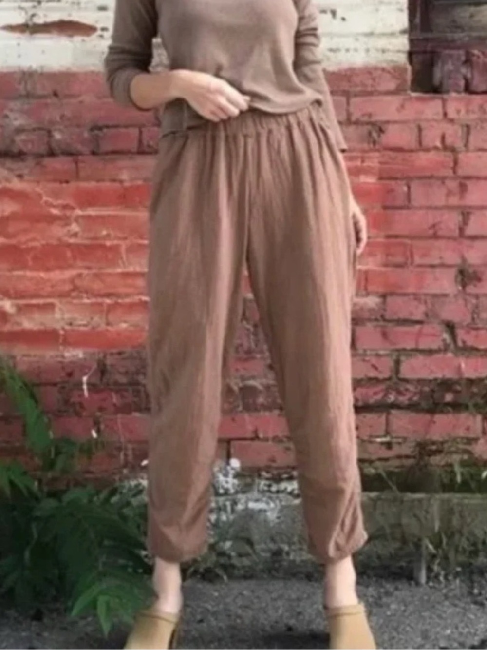 RARE Black Crane Double Gauze Pants